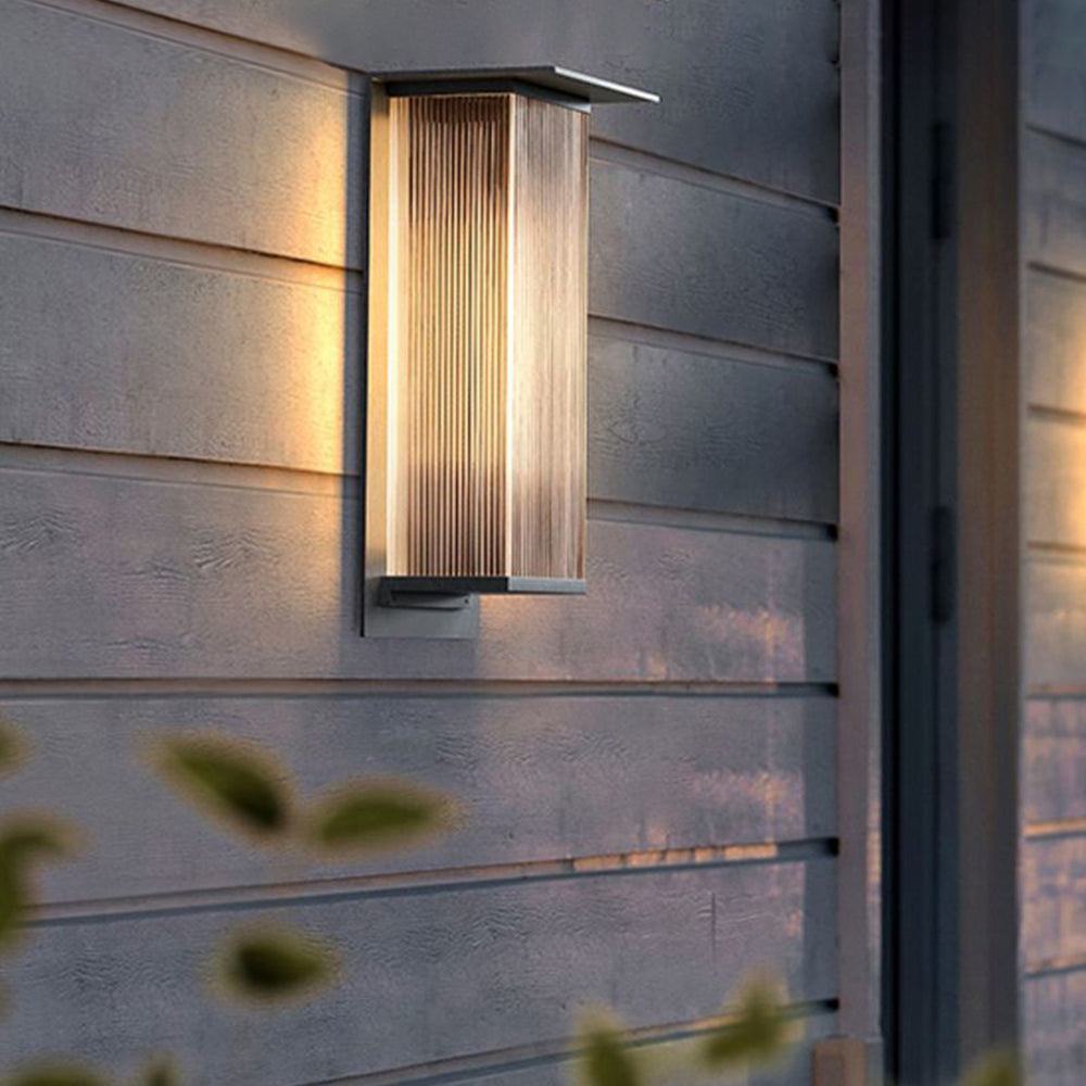 Modern Rectangular Outdoor Wall Lamp with Sleek Waterproof Design