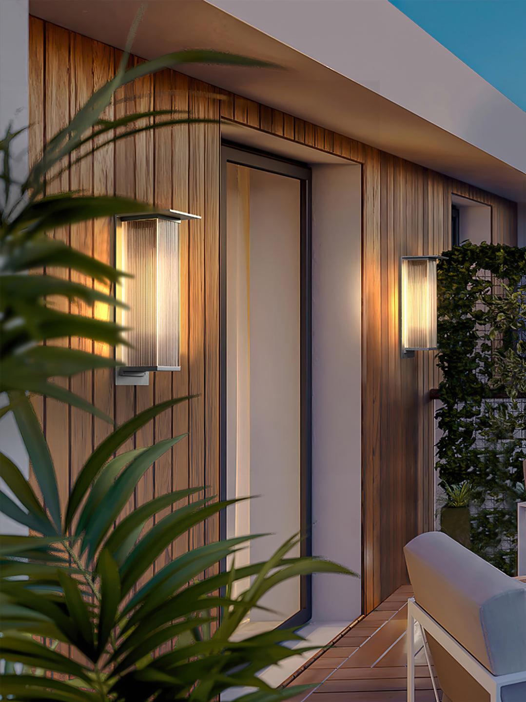 Modern Rectangular Outdoor Wall Lamp with Sleek Waterproof Design