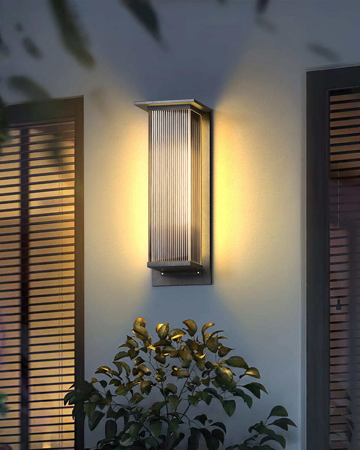 Modern Rectangular Outdoor Wall Lamp with Sleek Waterproof Design