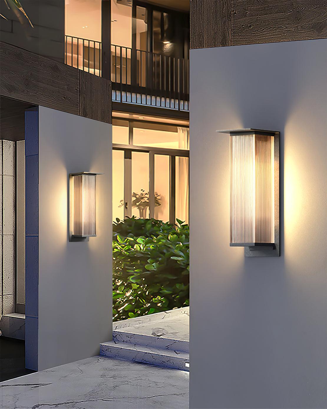 Modern Rectangular Outdoor Wall Lamp with Sleek Waterproof Design