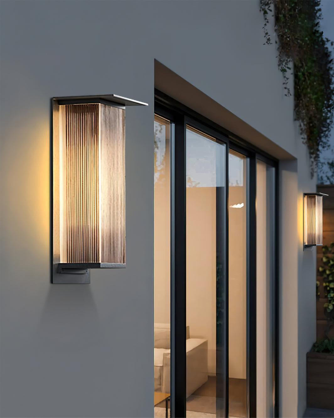 Modern Rectangular Outdoor Wall Lamp with Sleek Waterproof Design