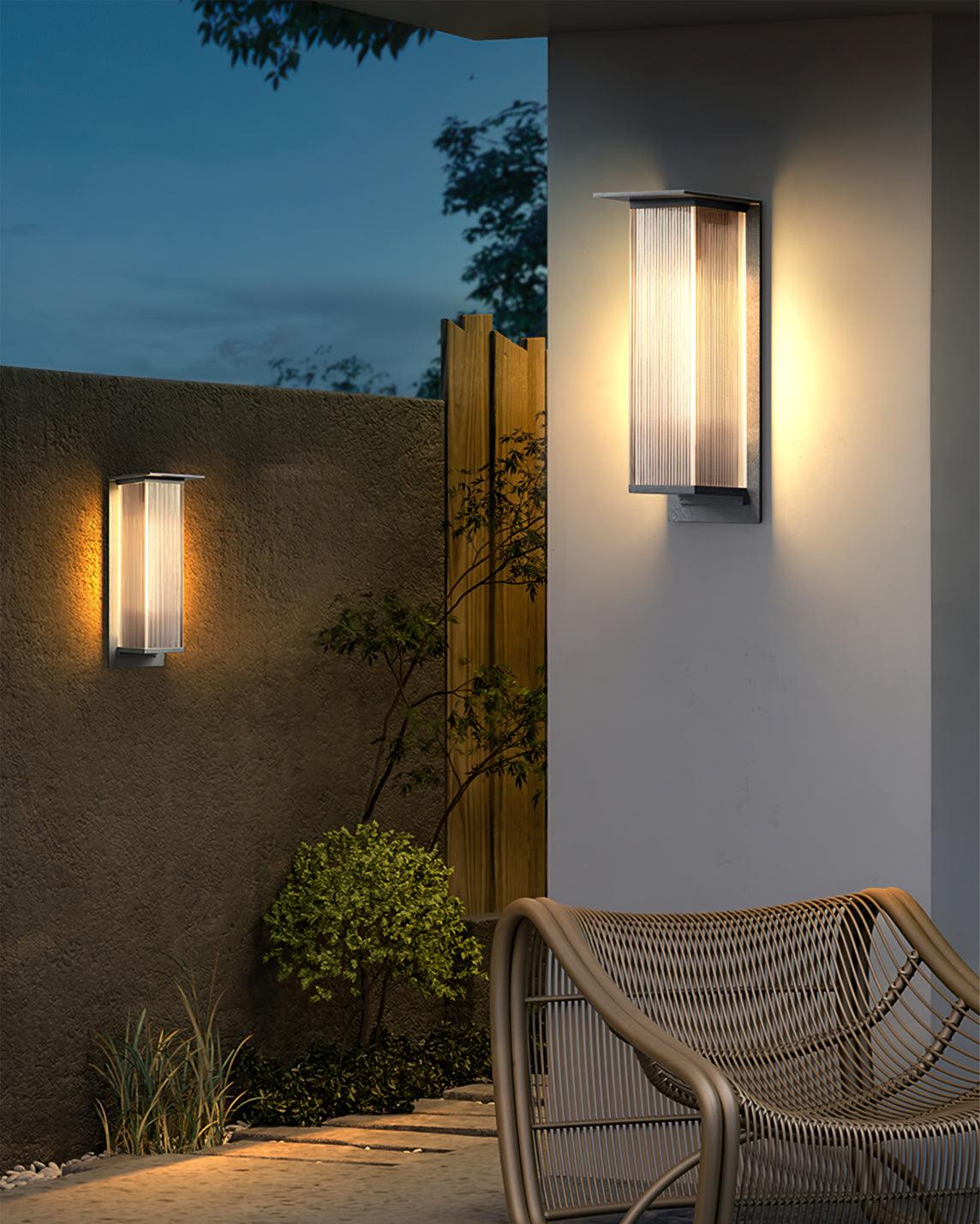 Modern Rectangular Outdoor Wall Lamp with Sleek Waterproof Design