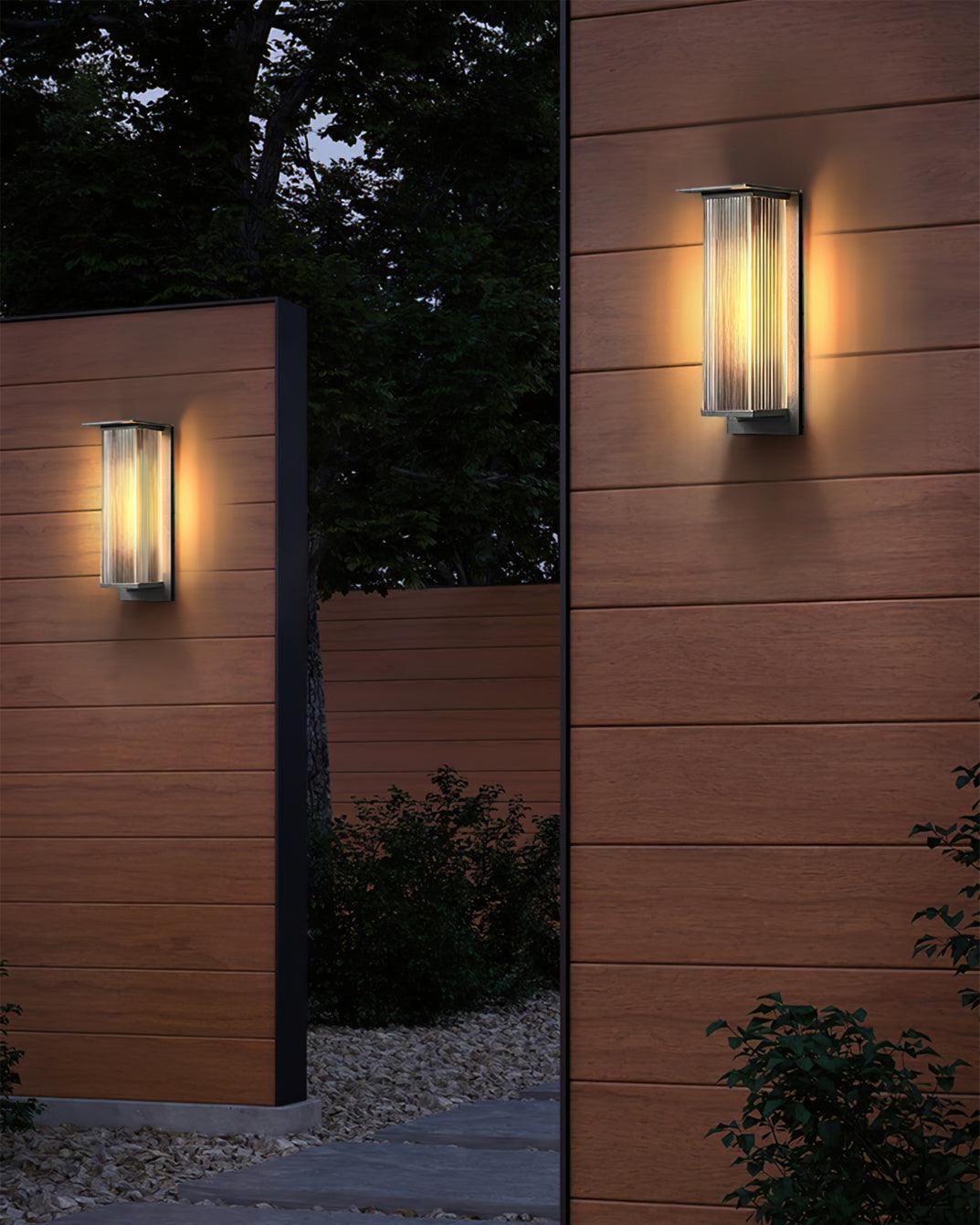 Modern Rectangular Outdoor Wall Lamp with Sleek Waterproof Design