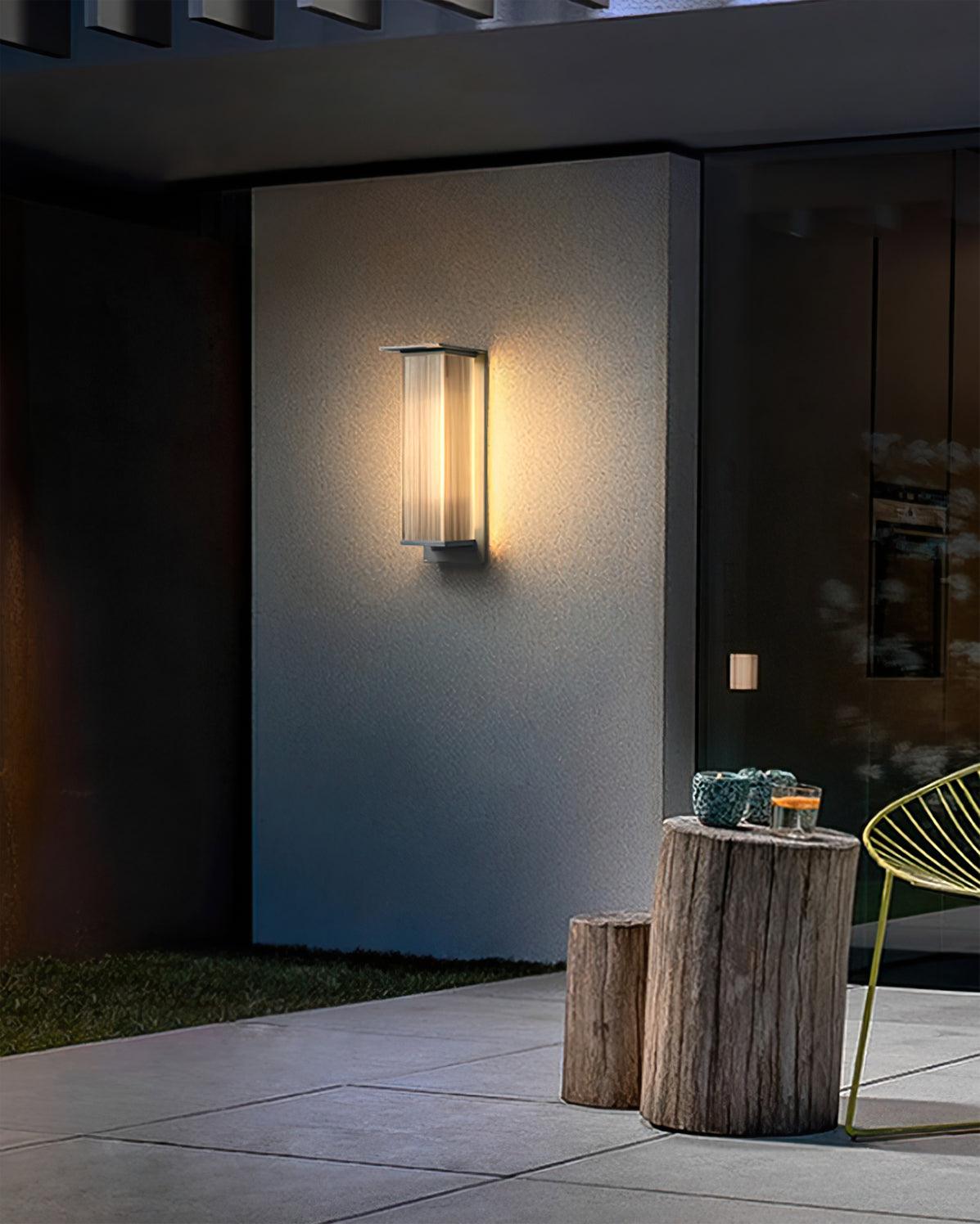 Modern Rectangular Outdoor Wall Lamp with Sleek Waterproof Design
