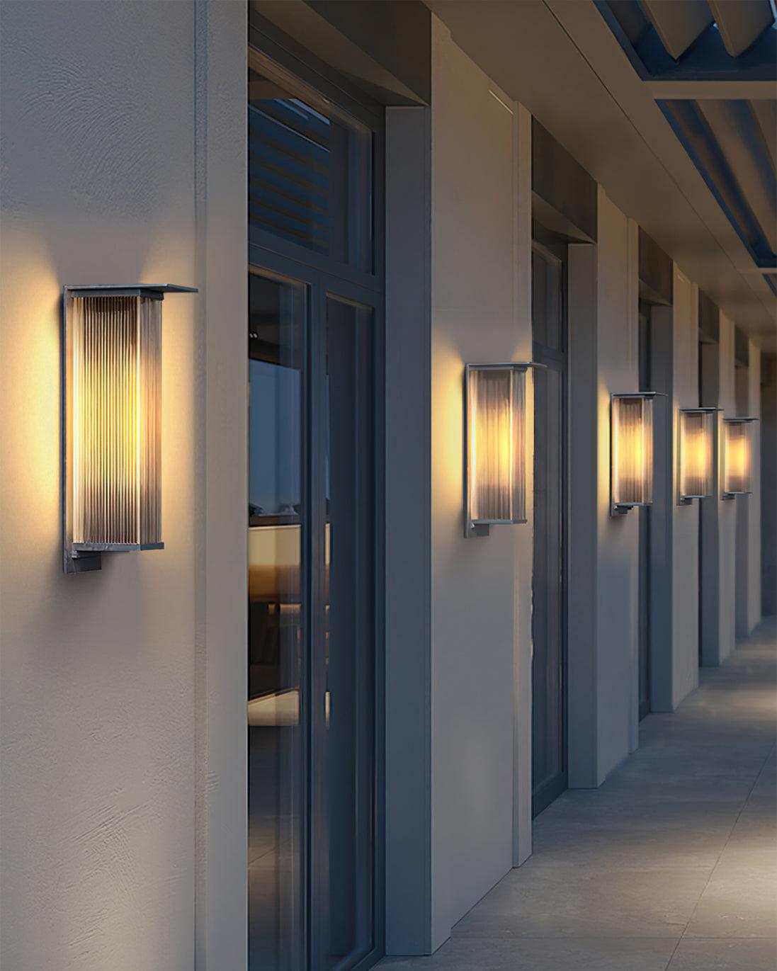 Modern Rectangular Outdoor Wall Lamp with Sleek Waterproof Design