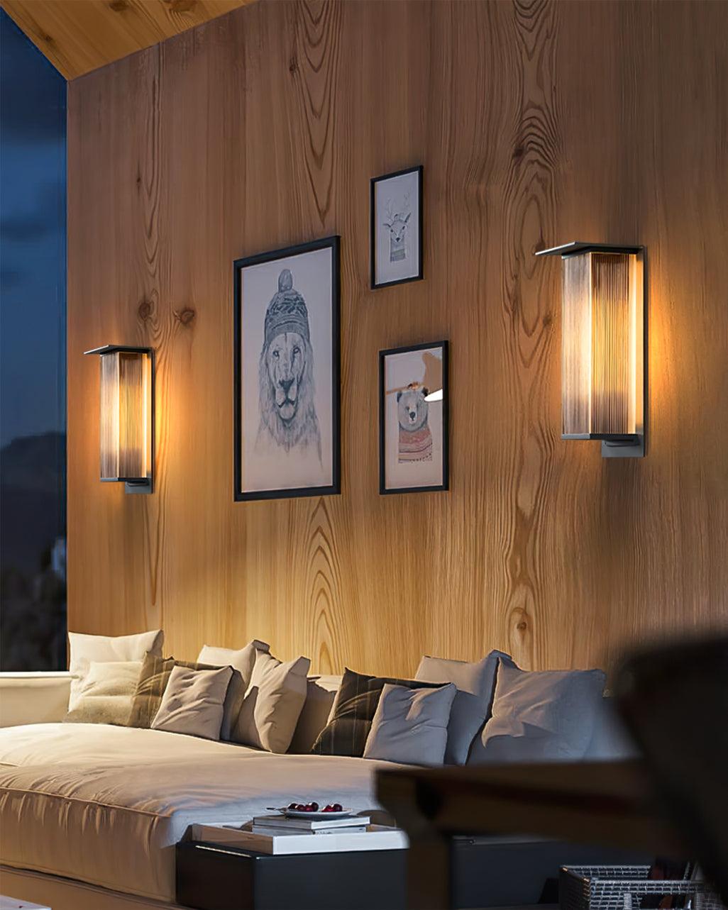 Modern Rectangular Outdoor Wall Lamp with Sleek Waterproof Design