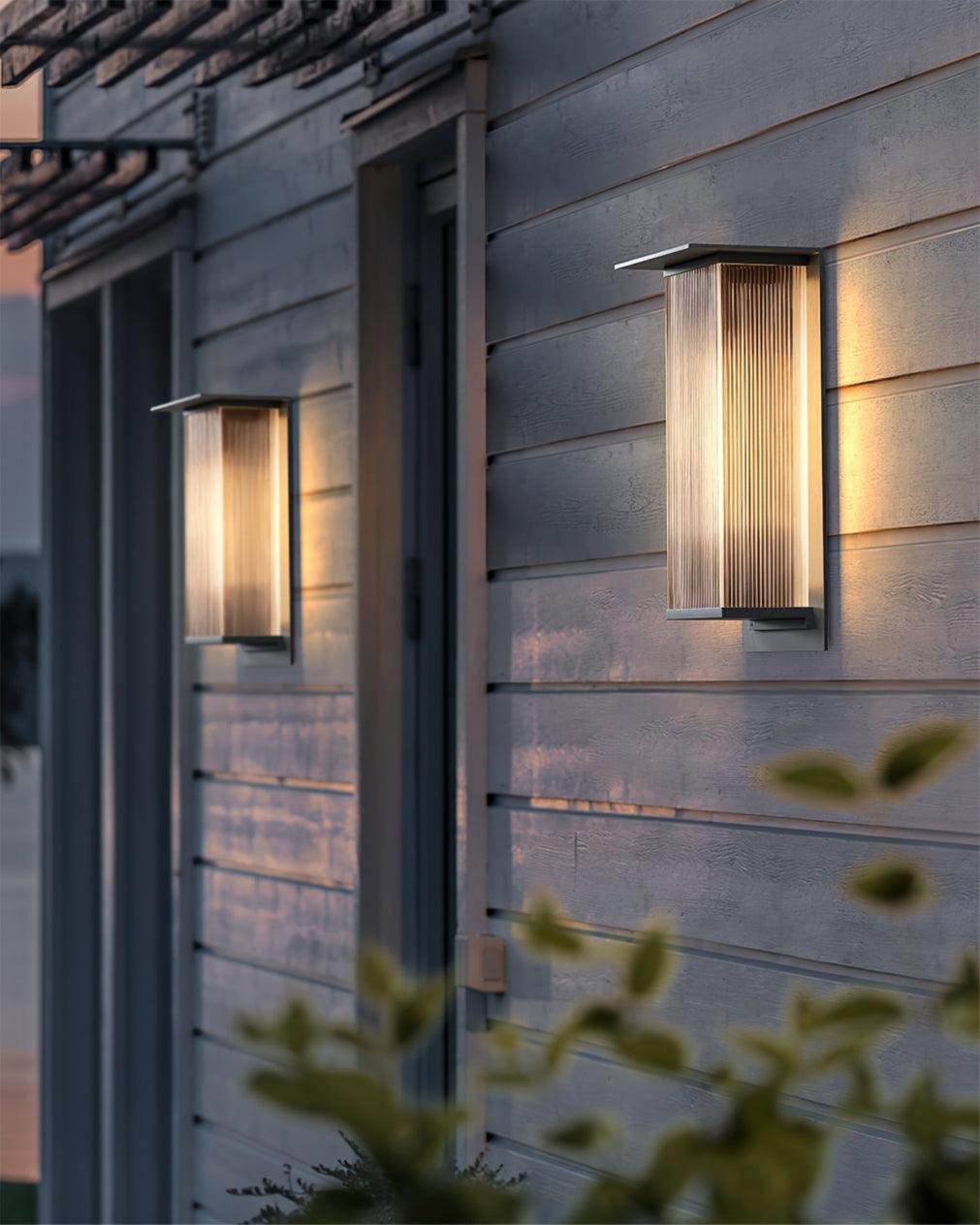 Modern Rectangular Outdoor Wall Lamp with Sleek Waterproof Design
