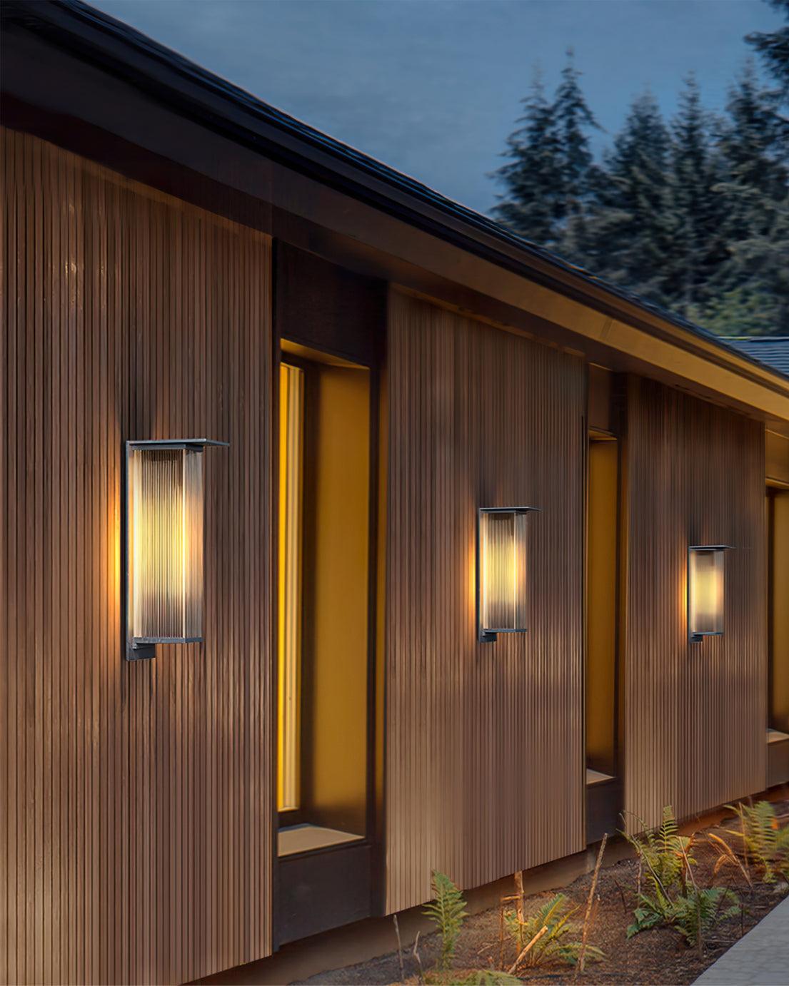 Modern Rectangular Outdoor Wall Lamp with Sleek Waterproof Design