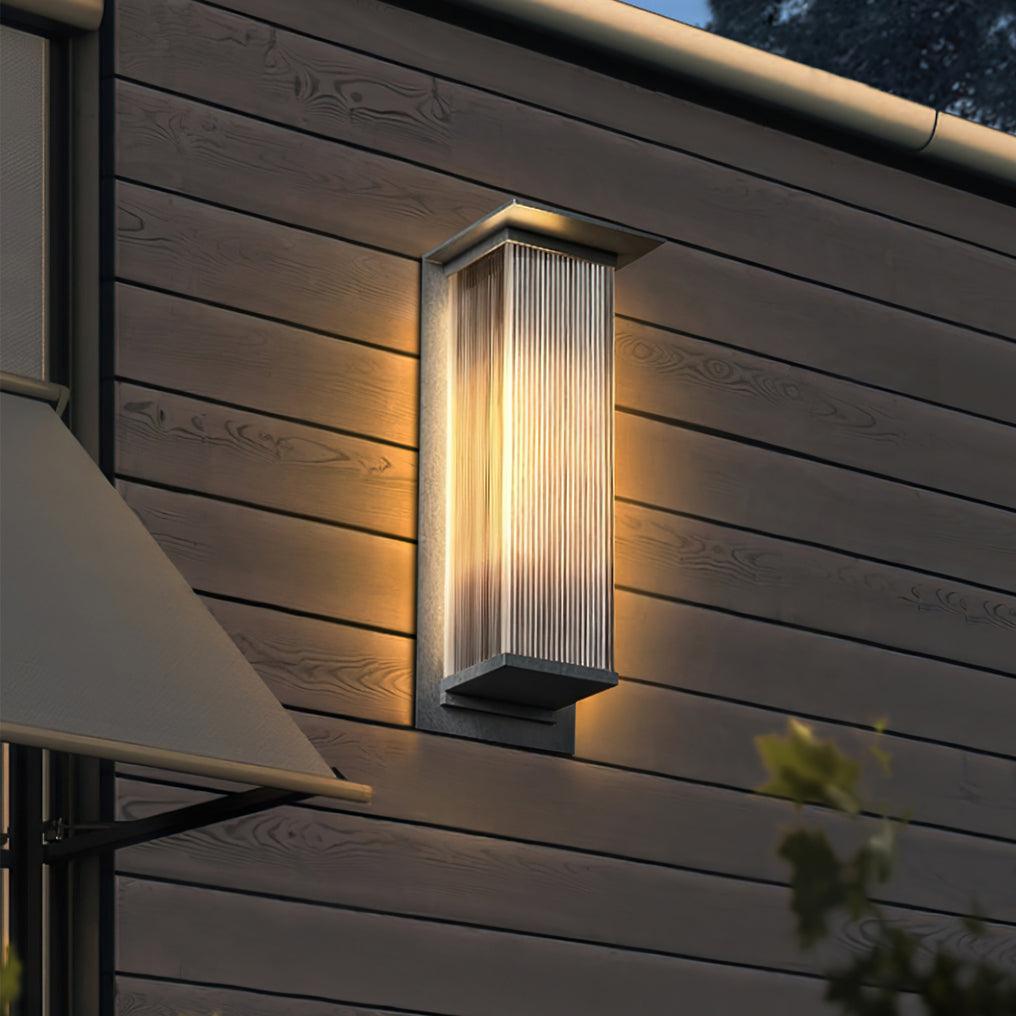 Modern Rectangular Outdoor Wall Lamp with Sleek Waterproof Design