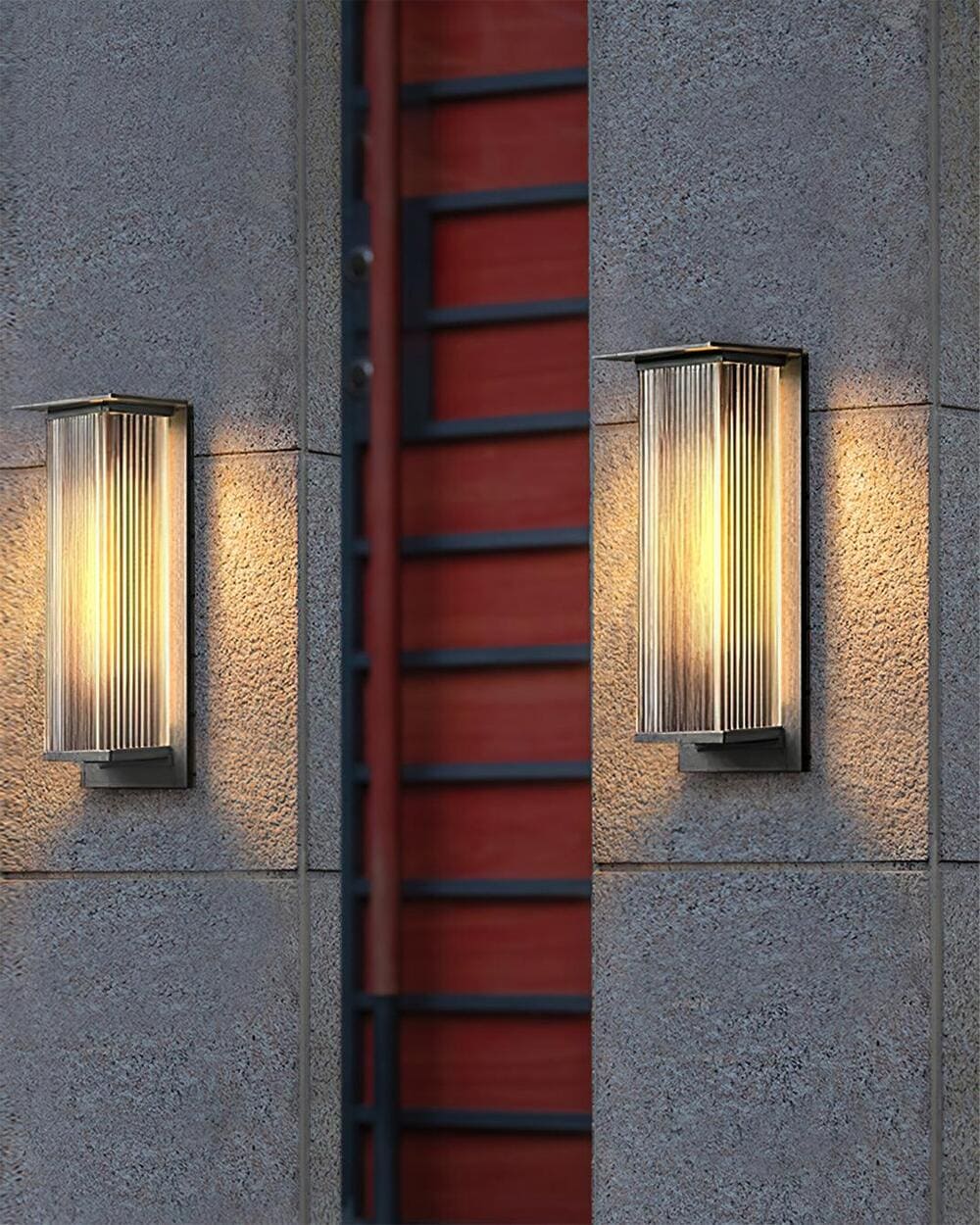 Modern Rectangular Outdoor Wall Lamp with Sleek Waterproof Design