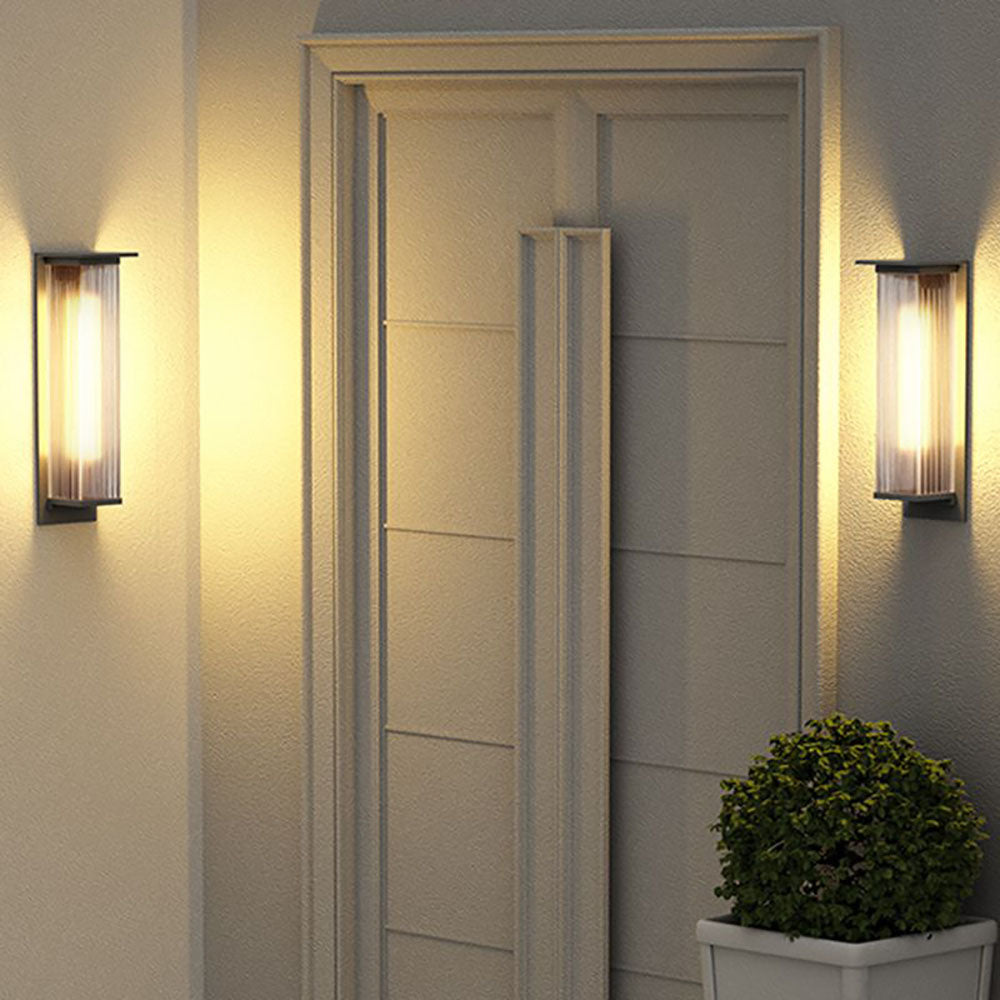 Modern Rectangular Outdoor Wall Lamp with Sleek Waterproof Design