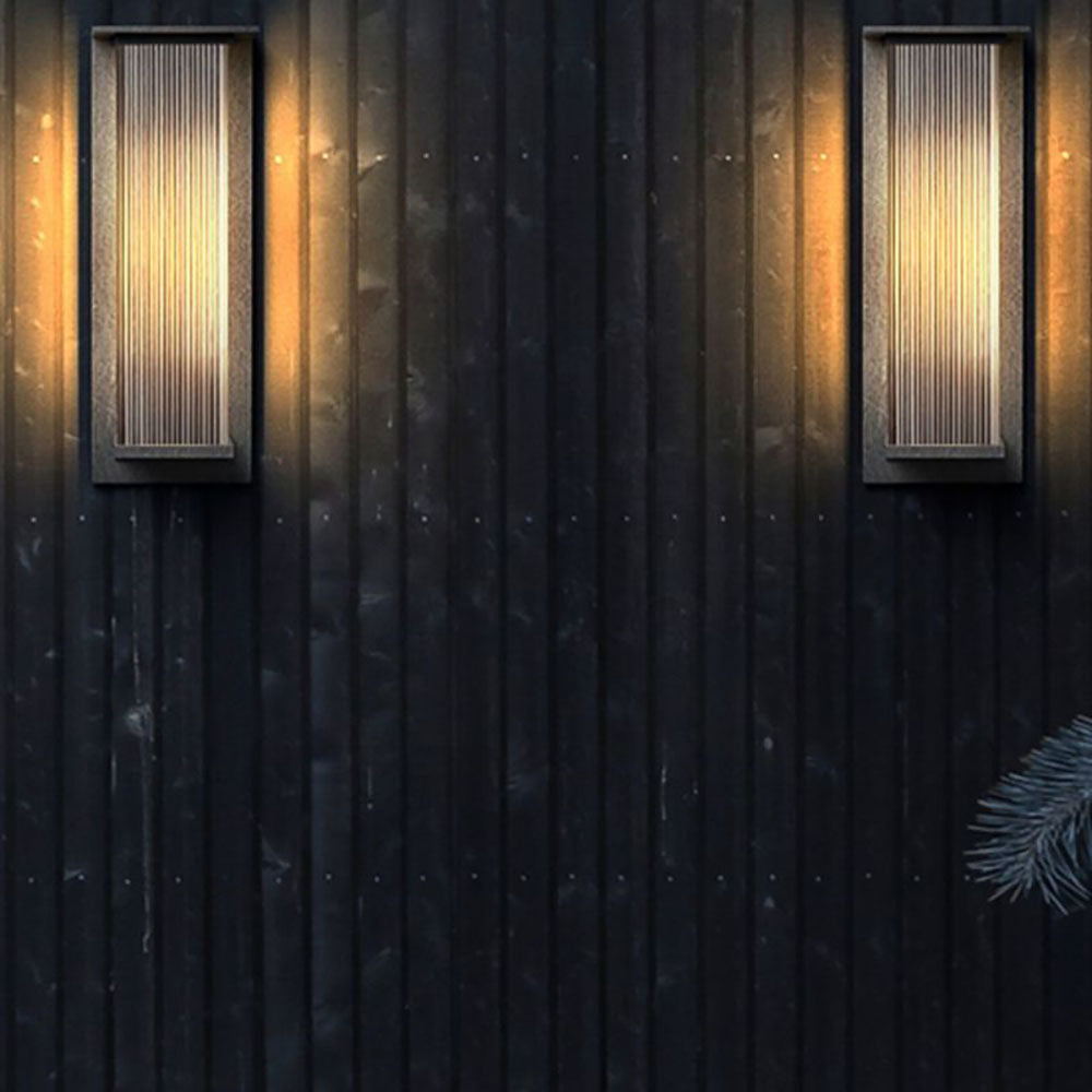 Modern Rectangular Outdoor Wall Lamp with Sleek Waterproof Design