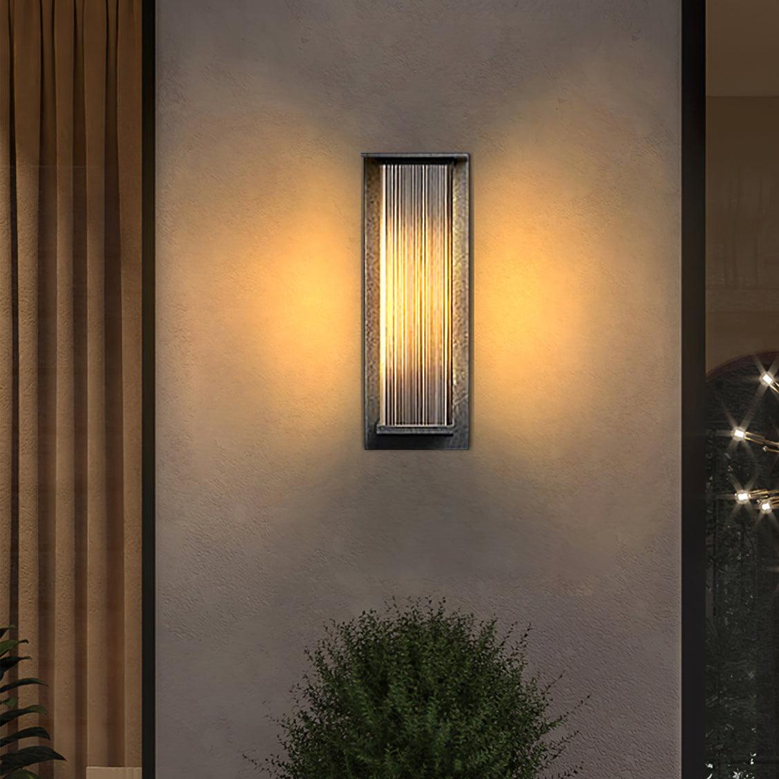 Modern Rectangular Outdoor Wall Lamp with Sleek Waterproof Design