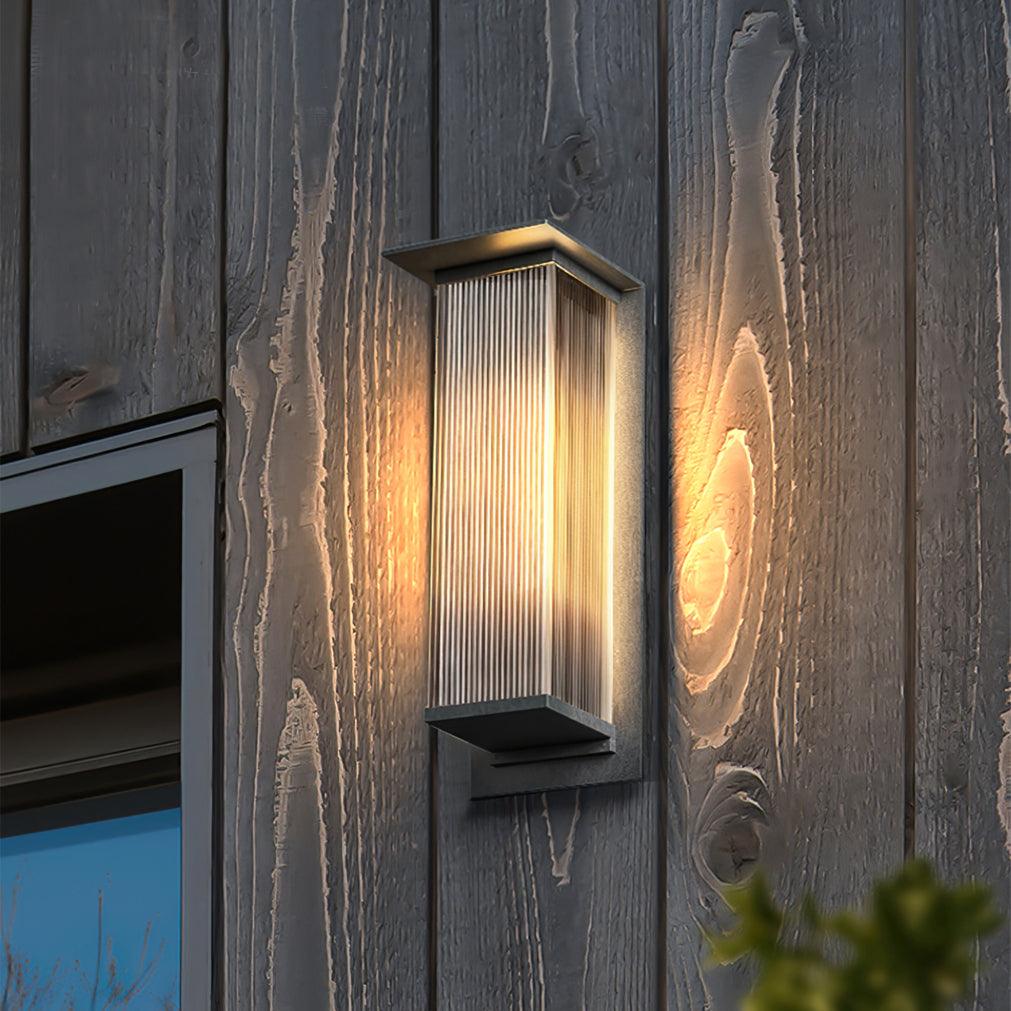 Modern Rectangular Outdoor Wall Lamp with Sleek Waterproof Design