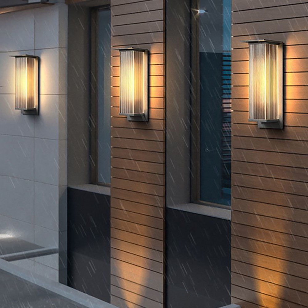 Modern Rectangular Outdoor Wall Lamp with Sleek Waterproof Design
