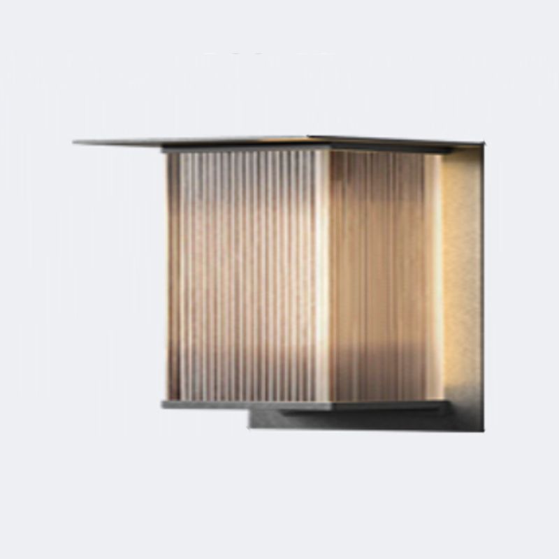 Modern Rectangular Outdoor Wall Lamp with Sleek Waterproof Design