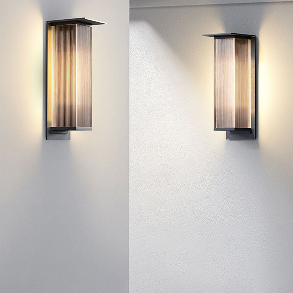 Modern Rectangular Outdoor Wall Lamp with Sleek Waterproof Design