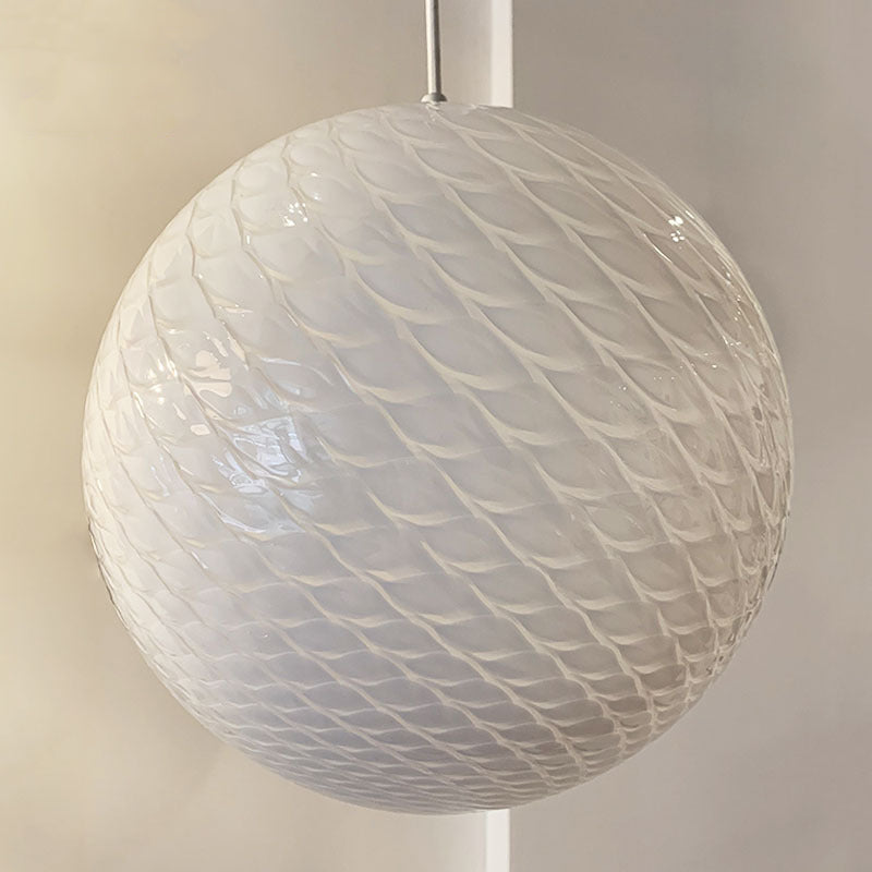 Spherical Glass Pendant Light with Adjustable Length