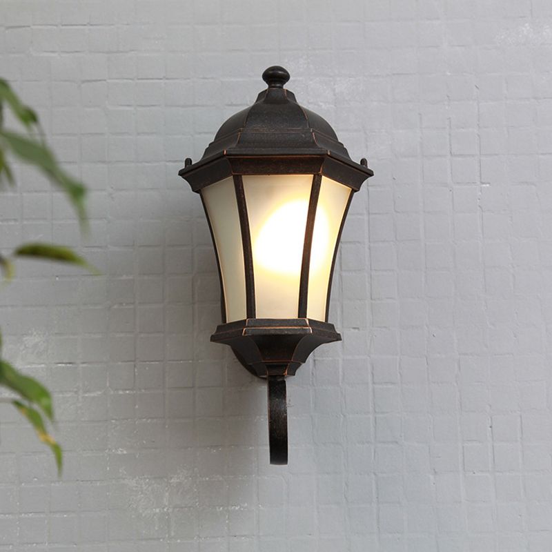 Vintage Lantern Metal and Glass Outdoor Wall Lamp for Courtyards and Gardens