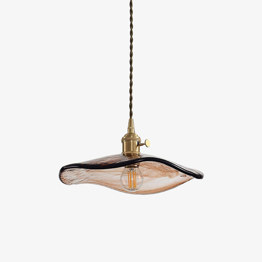 Vintage Pendant Light & Floral Glass Design