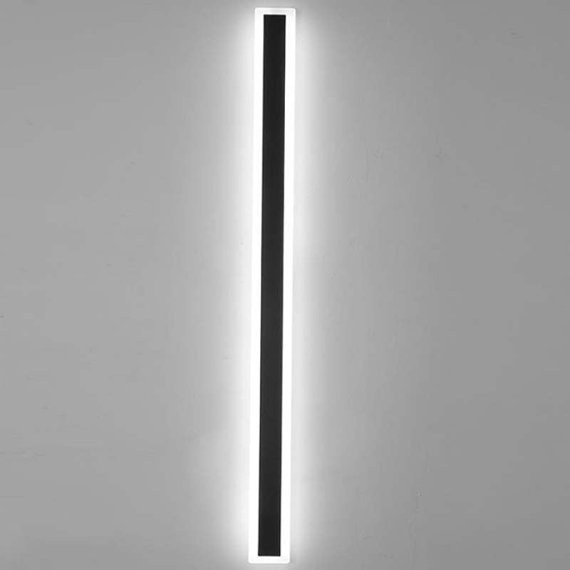 Waterproof Black LED Outdoor Wall Lamp with Modern Linear Design