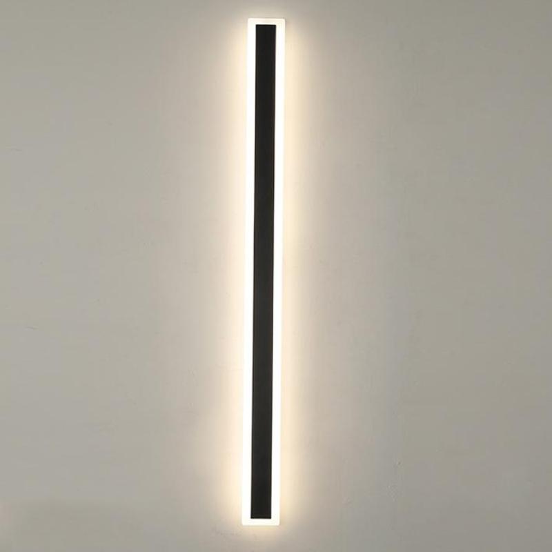 Waterproof Black LED Outdoor Wall Lamp with Modern Linear Design