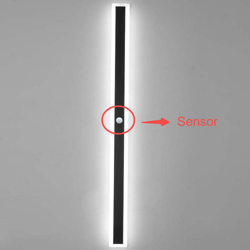 Waterproof Black LED Outdoor Wall Lamp with Modern Linear Design