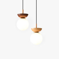 Wood & Walnut Pendant Light – Globe Shade