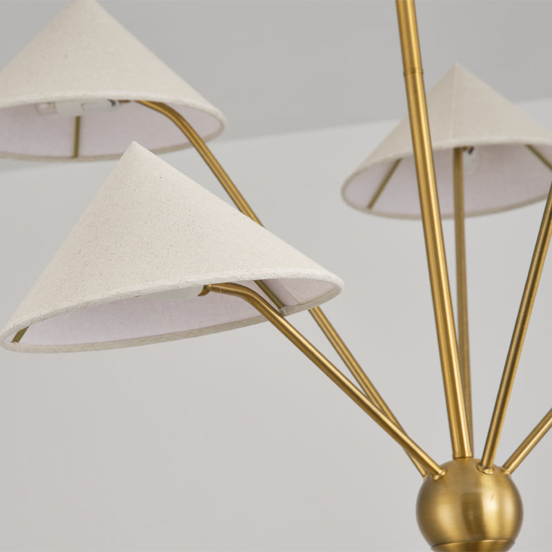 5-Light Brass Chandelier for Mid-Century Homes