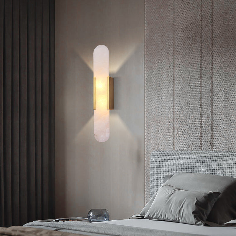 Alabaster & Marble Wall Lamp – Modern Design & Brass Accents