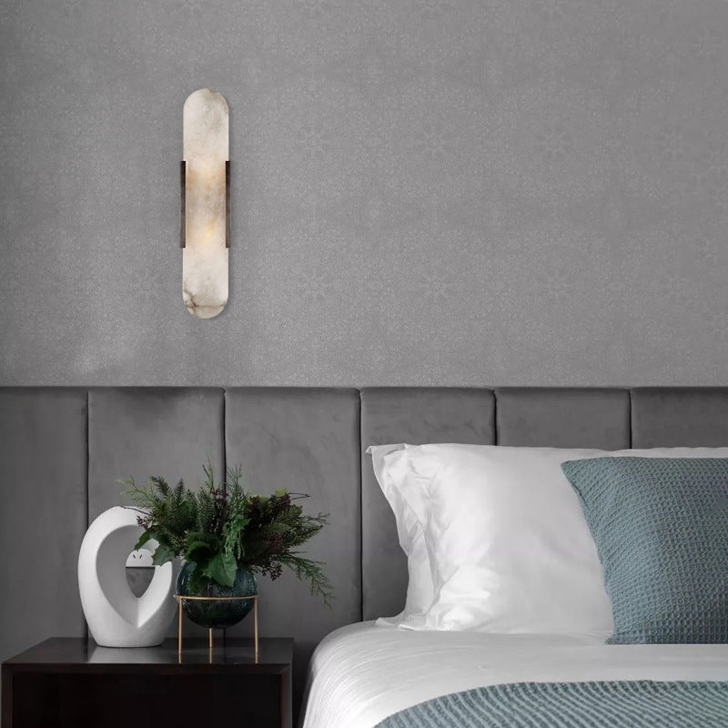 Alabaster & Marble Wall Lamp – Modern Design & Brass Accents