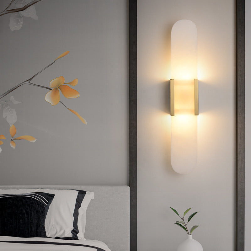 Alabaster & Marble Wall Lamp – Modern Design & Brass Accents