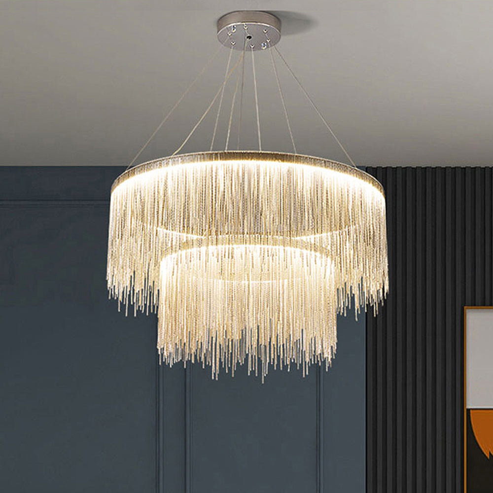 Art Deco Pendant Light – Elegant Tassel Chain Design