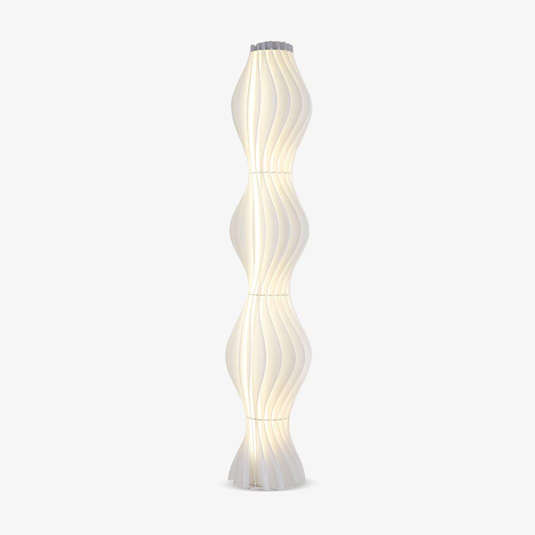 Artistic White Floor Lamp – Sleek Acrylic Pleated Design