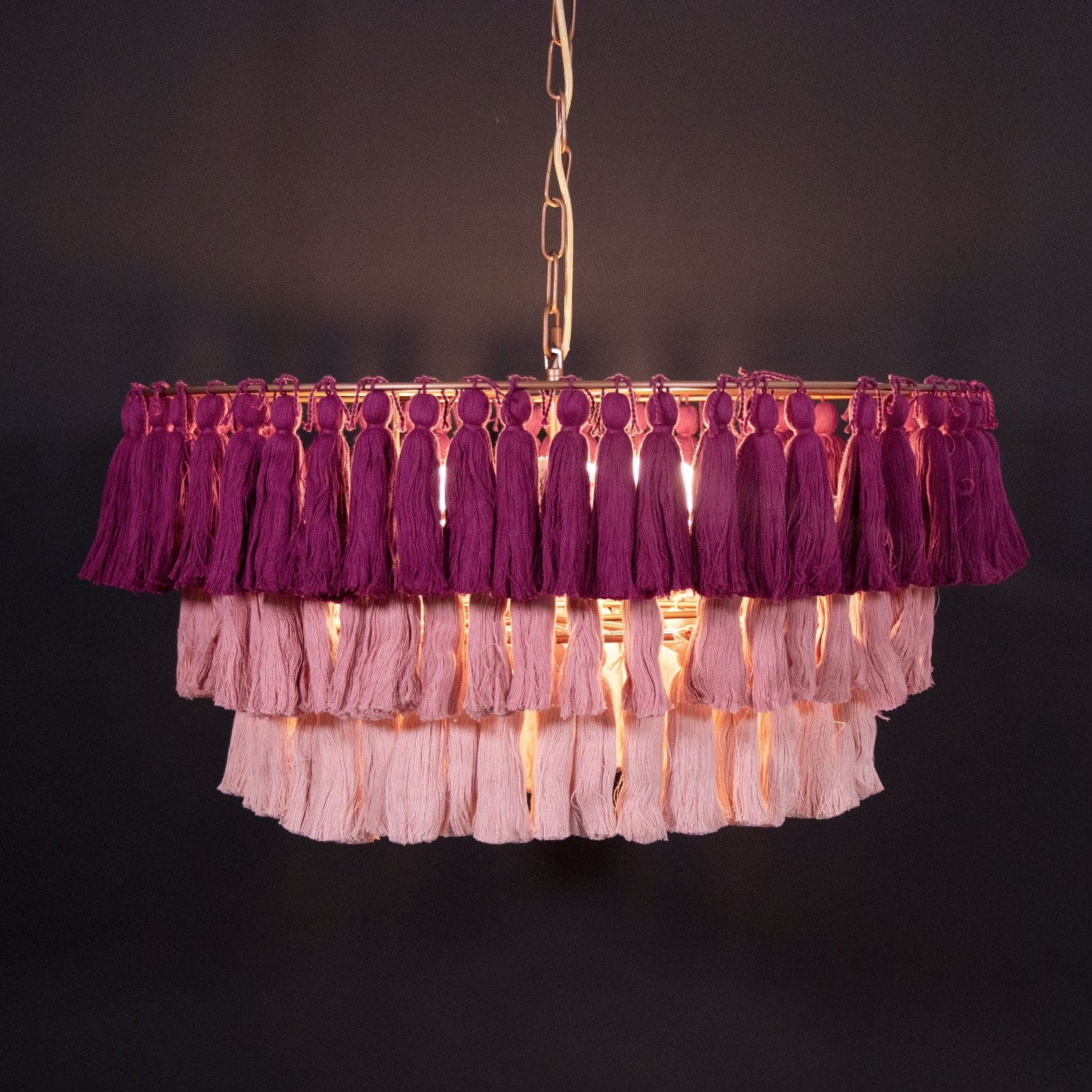 Bohemian Tassel Chandelier - Handmade Rope Design