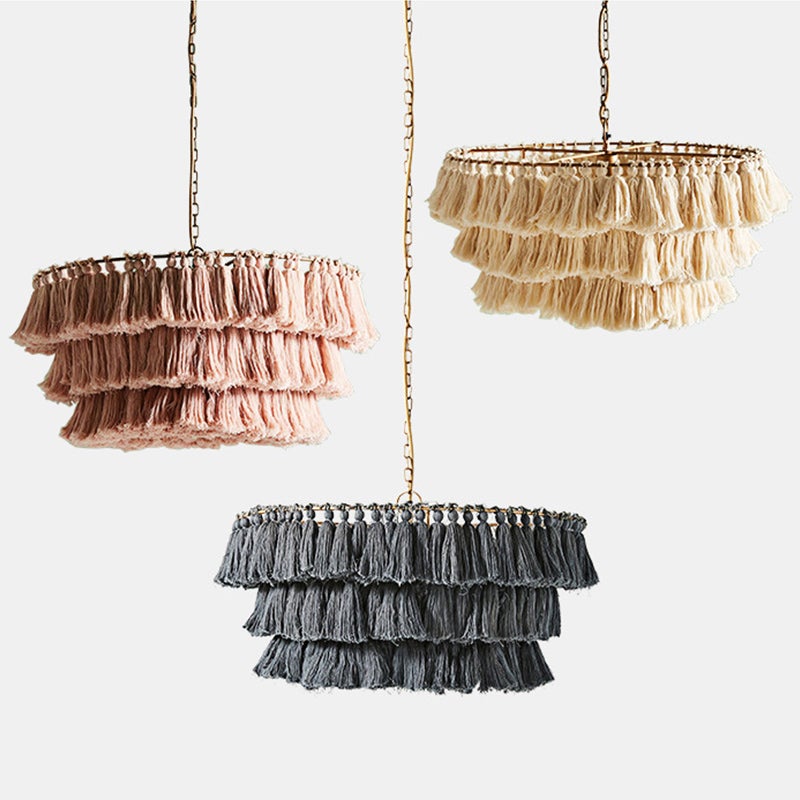 Bohemian Tassel Chandelier - Handmade Rope Design