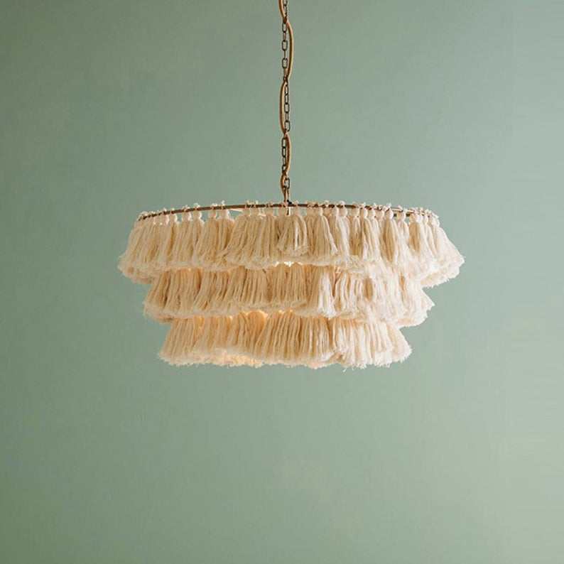 Bohemian Tassel Chandelier - Handmade Rope Design