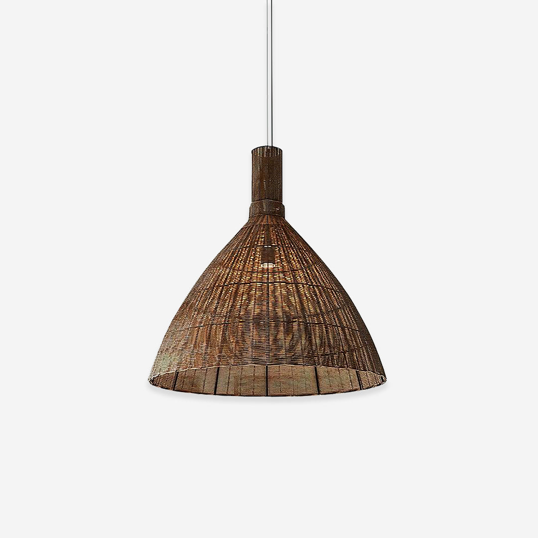 Boho Chic Rattan Cone Pendant Lamp