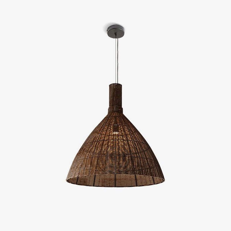 Boho Chic Rattan Cone Pendant Lamp