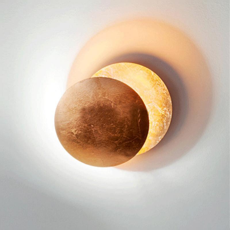 Contemporary Moon Wall Lamp – Metallic Finish