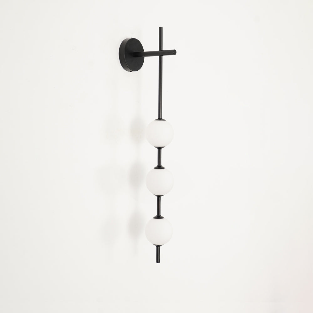 Contemporary Vertical Globe Wall Sconce – Matte White