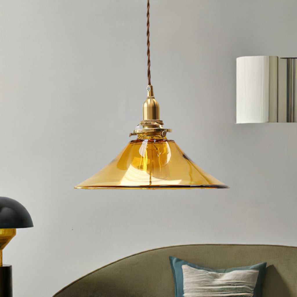 Cozy Amber Glass Pendant Light