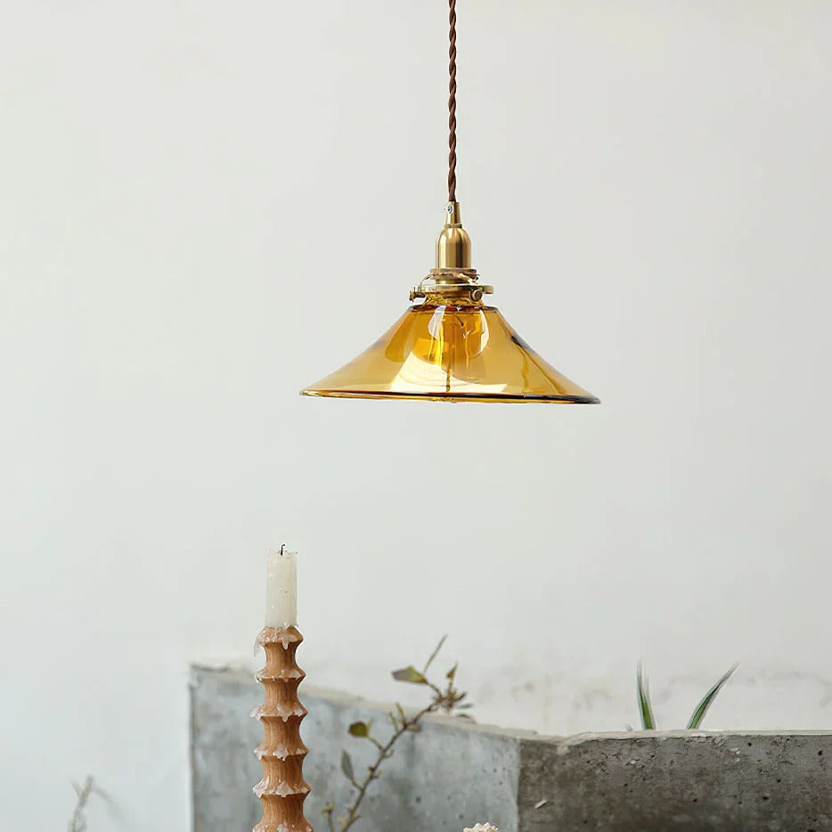 Cozy Amber Glass Pendant Light