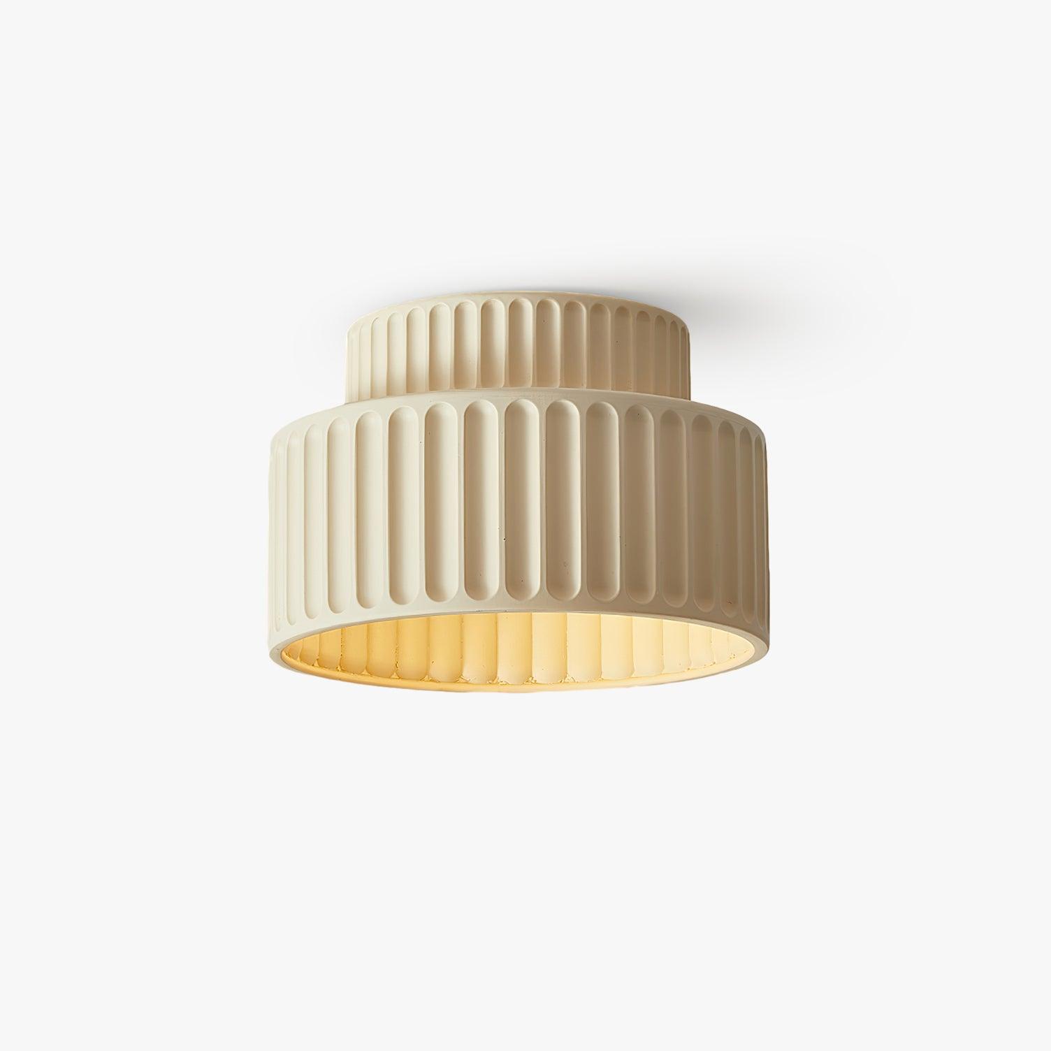 Cream Pleated Ceiling Lamp – Modern Resin Finish