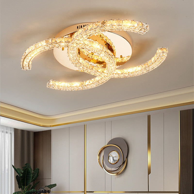 Double C Crystal Ceiling Light