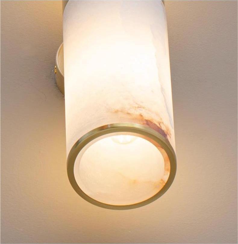 Dual Marble Tube Wall Lamp Fixture