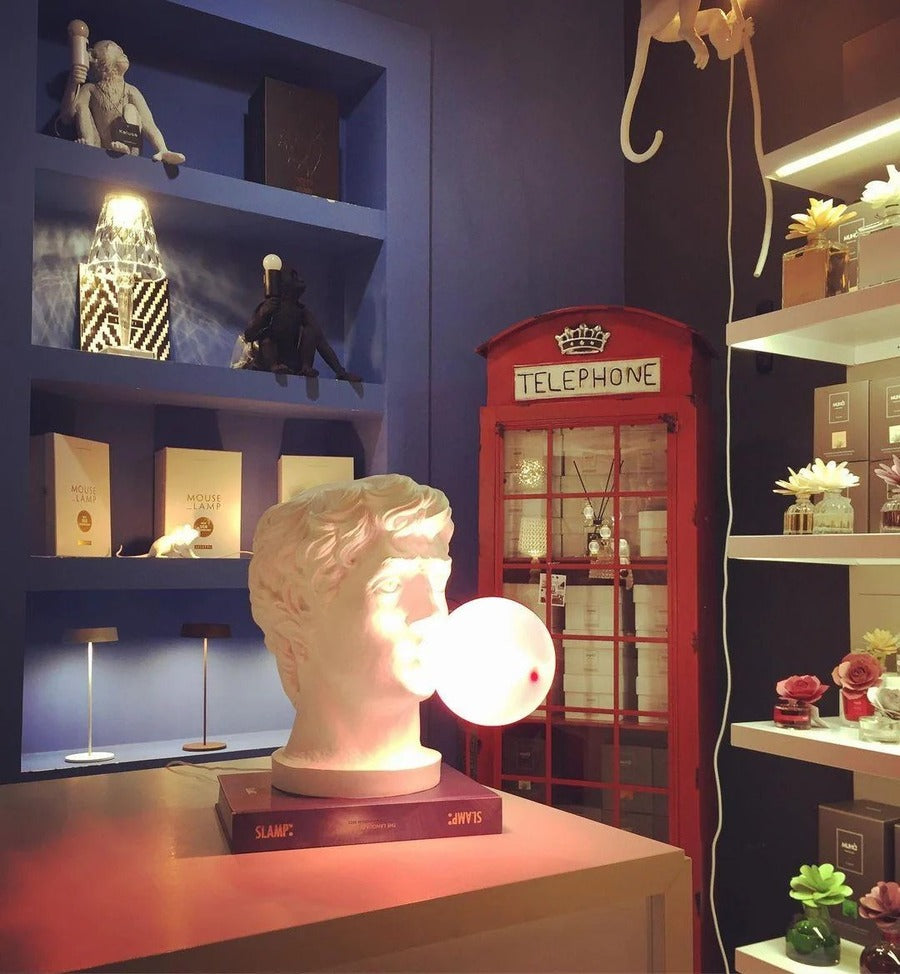 Eclectic Bust Table Lamp with Spherical Detail