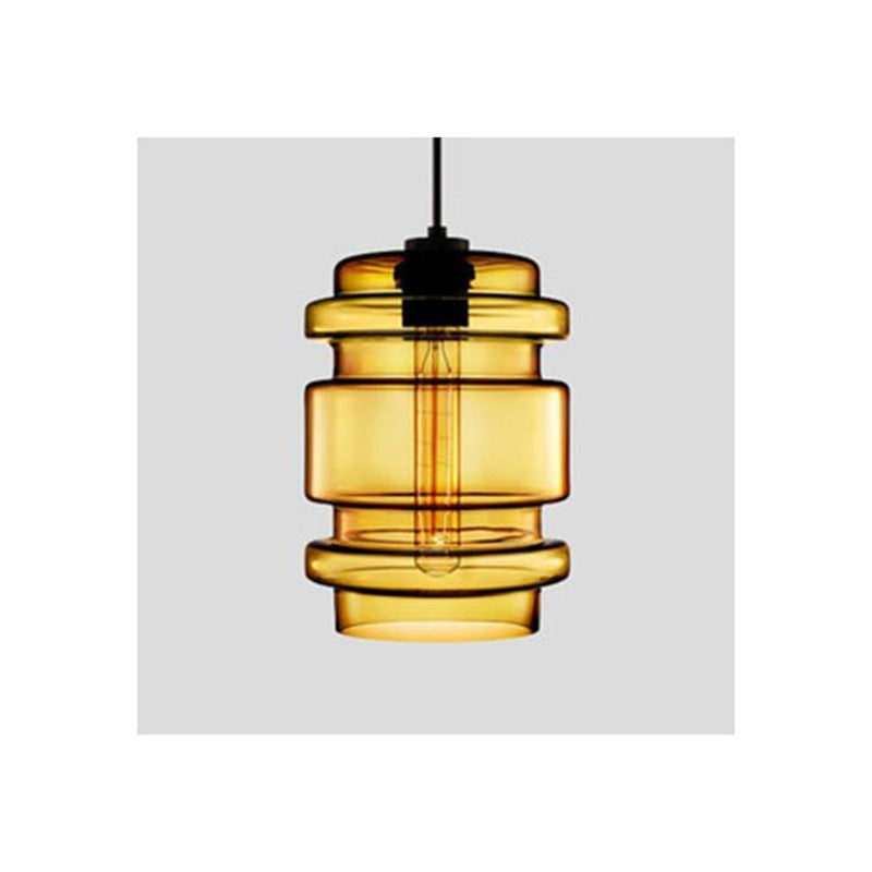 Elegant Glass and Metal Pendant Lamp - Art Deco Statement