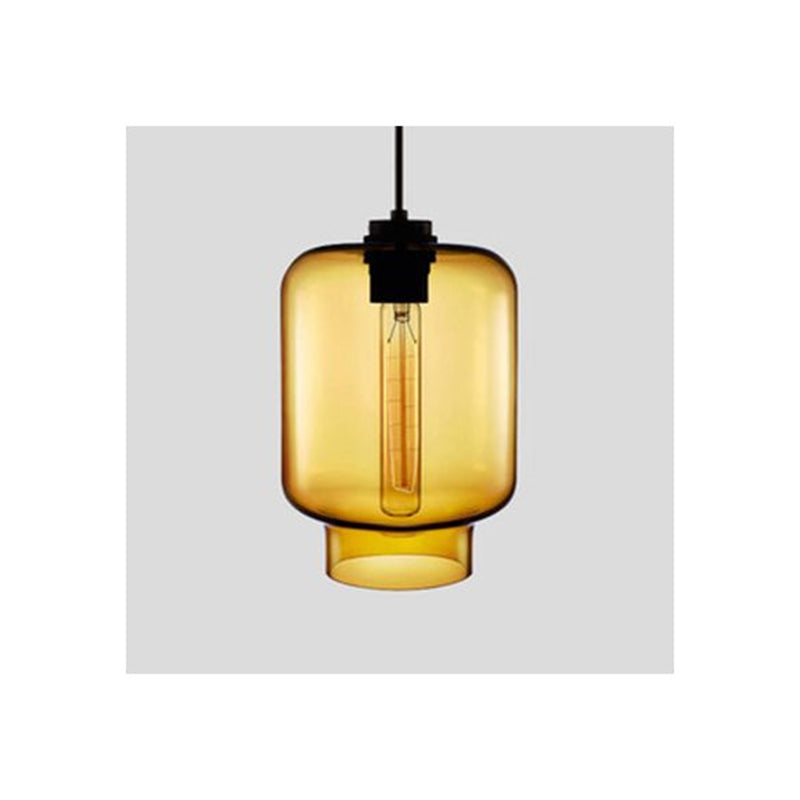 Elegant Glass and Metal Pendant Lamp - Art Deco Statement