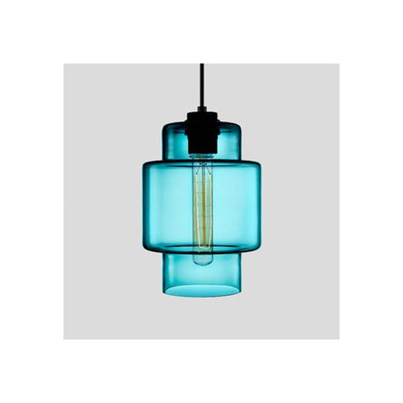 Elegant Glass and Metal Pendant Lamp - Art Deco Statement